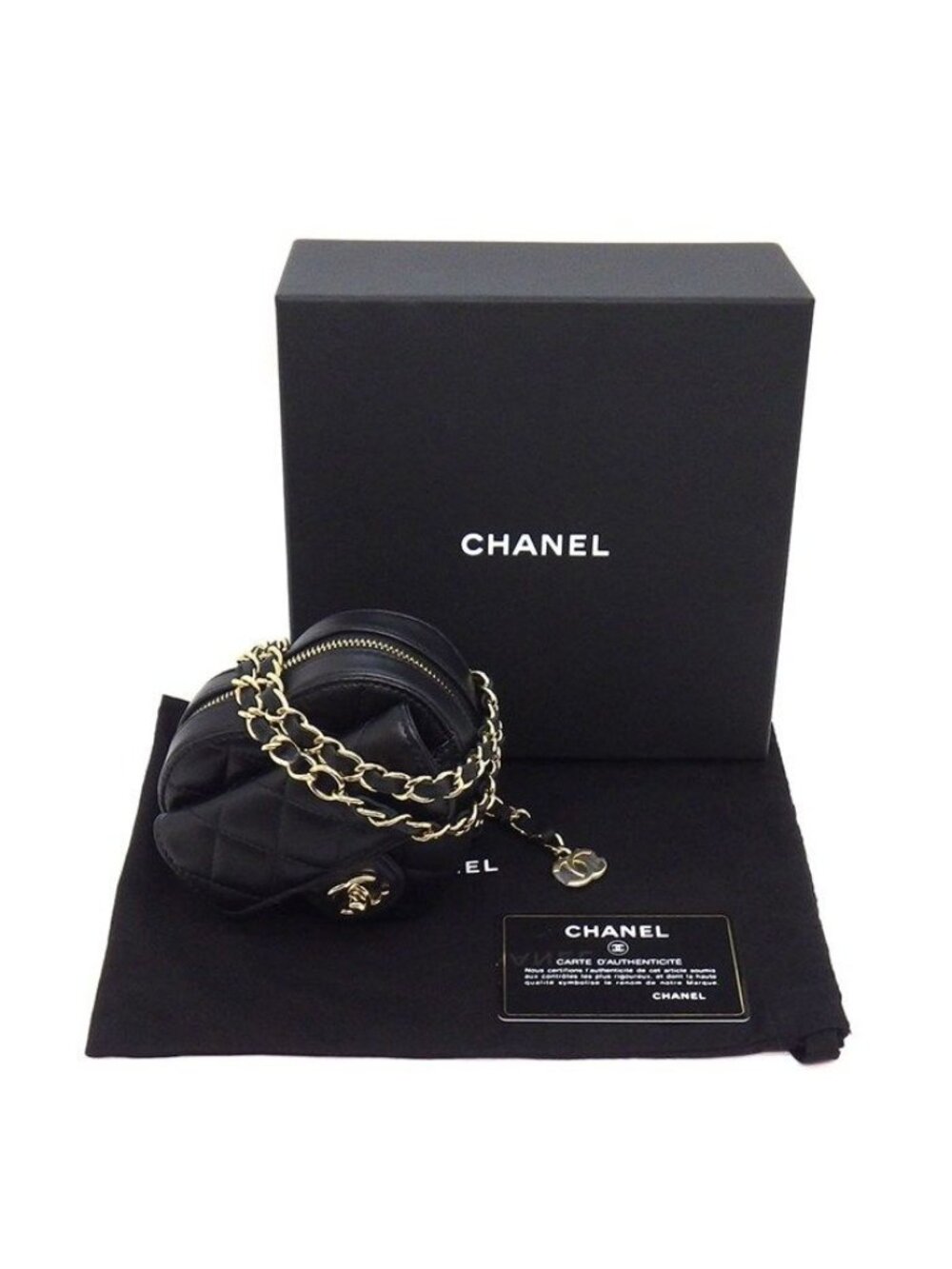 Chanel Shoulder Bag Quilted Heart Chain Onwards Black Bordeaux Lambskin - Picture 10 of 11